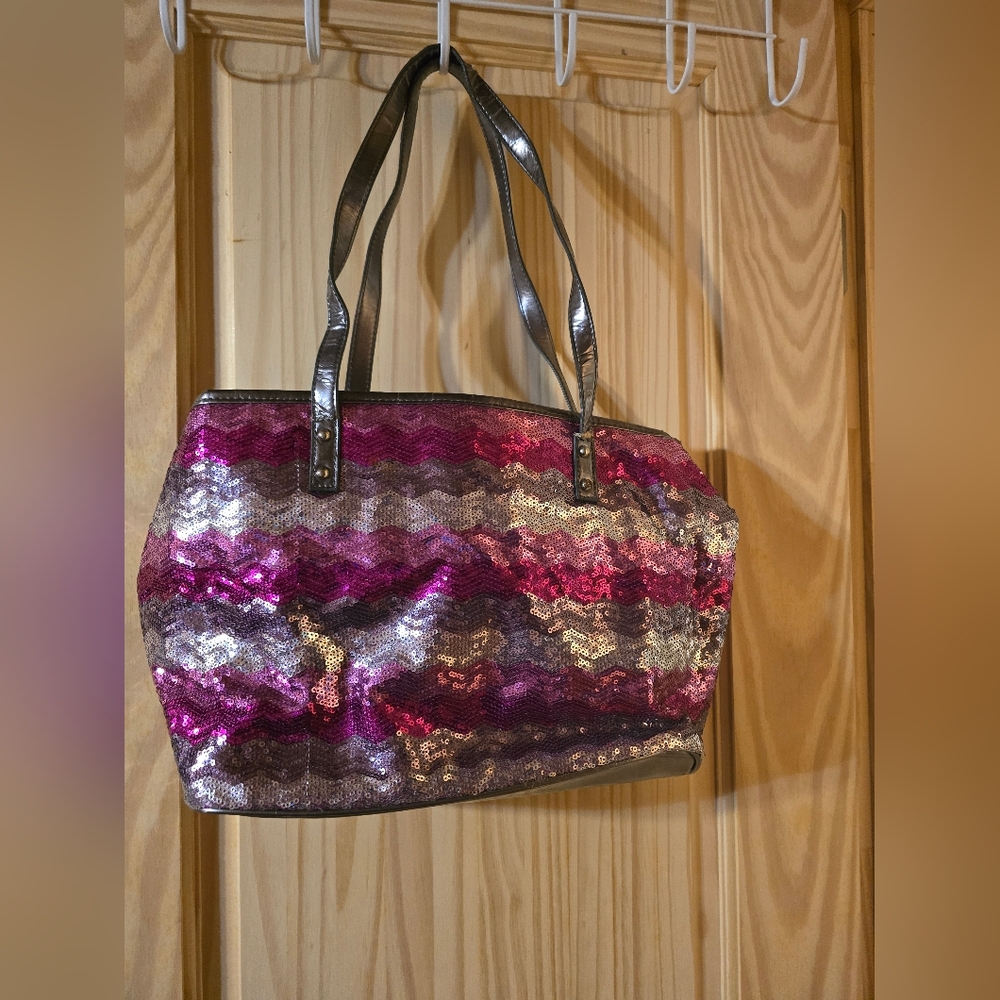 Pink and silver sequine Nine West purse